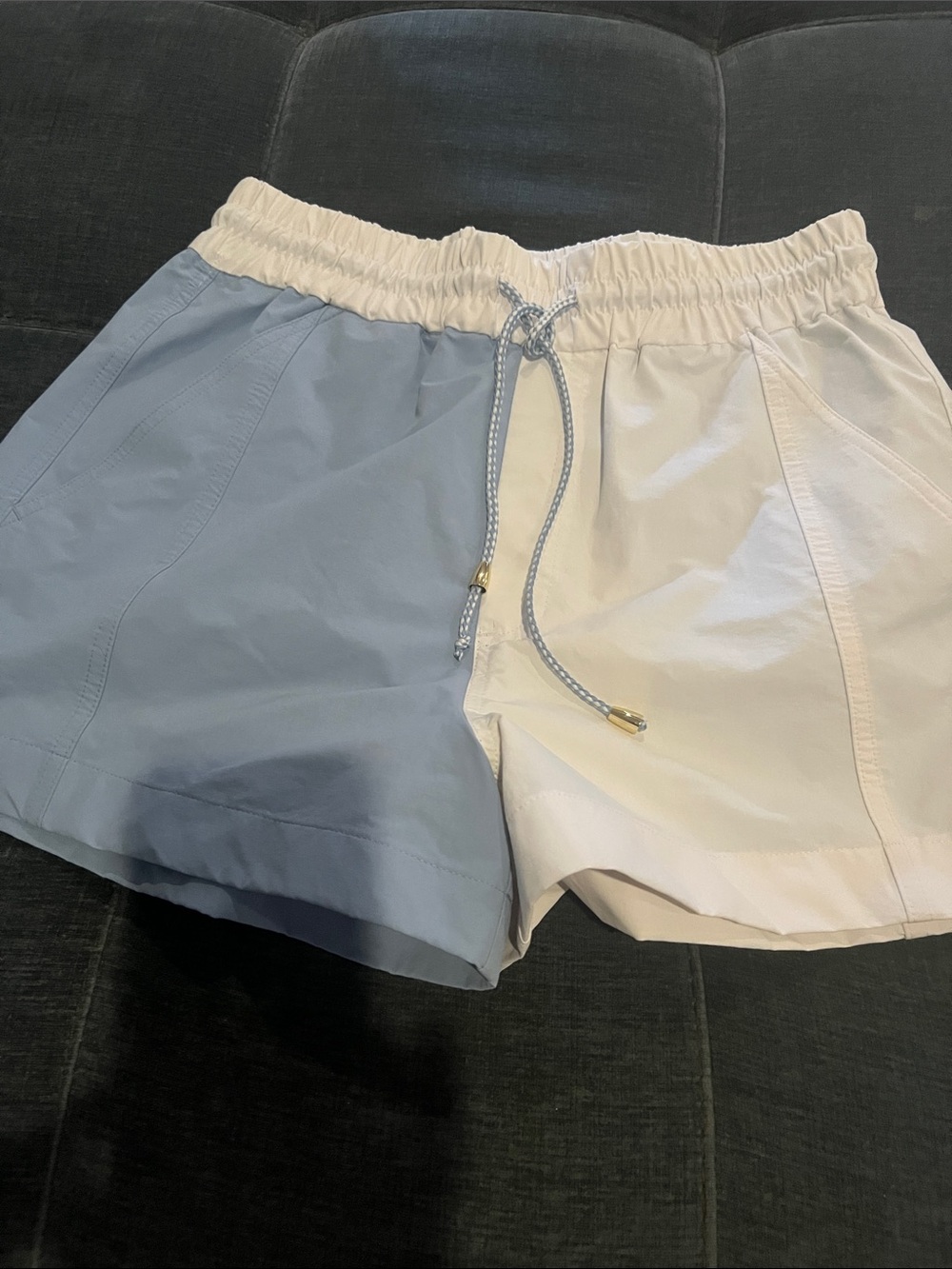 J. Crew Two-Tone Light Blue and Cream Swim Trunks